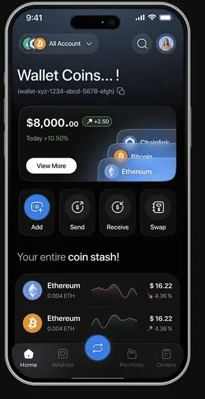 Wallet home screen